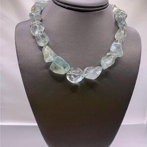 Nugget Blue Topaz 16 “ approximately 
Great for camel color or pastel clothing